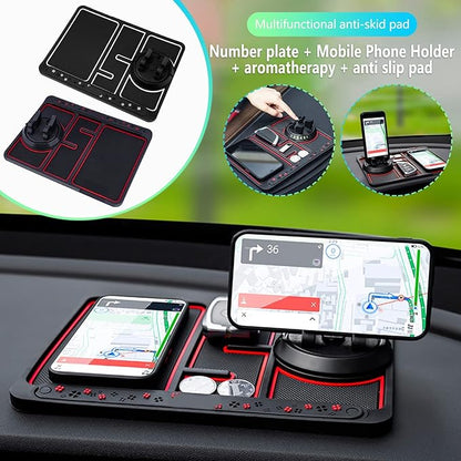 Non-Slip Phone Pad for 4-in-1 Car, 2023 New Cool Glow in The Dark Car Dashboard Phone Mat with Temporary Car Parking Card Num