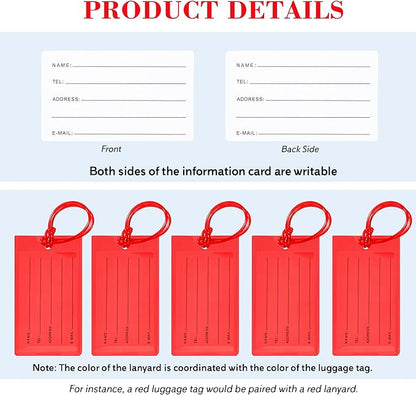50 Pack Luggage Tags for Suitcases, Airplane Travel Essentials for Flying, International Travel Must Haves, and Luggage Acces