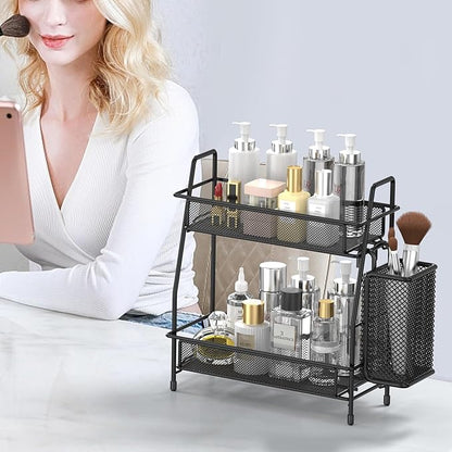 LEMIKKLE 2-Tier Bathroom Countertop Organizer,Skincare, Makeup Countertop Organizers, Kitchen, Bathroom Counter Storage with 
