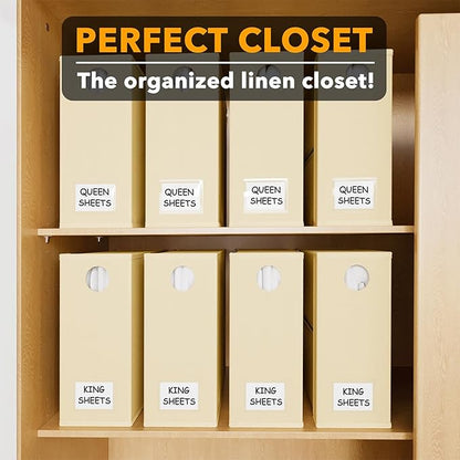 SpaceAid 8 Pack Bed Sheet Organizers and Storage, Foldable Sheet Organizer for Linen Closet, Sheets Set Folder Keeper with Wi