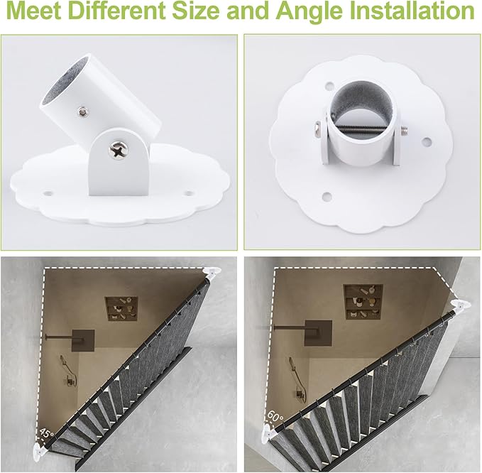 Flower-Shape Shower Curtain Rod Bracket, 2Pcs Telescopic Metal Shower Drape Rod Swivel Flange Curtain Pole Wall-Mount Bracket