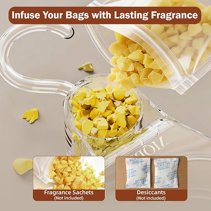 3 Pieces Clear Purse Hanger Closet, Luxury Crystal Bag Hangers Hooks with 360-Degree Rotation, Durable Handbag Backpack Purse