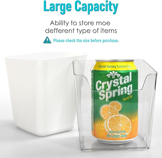 G.CORE Large Grid Wall Bins - 6Pack Clear Gridwall Accessories Hanging Cups with Back Hooks - Plastic Grid Wall Panels Organi