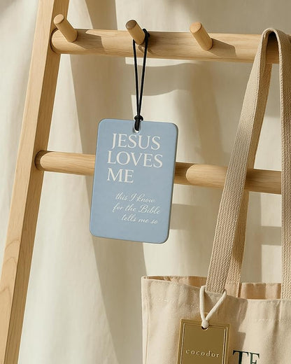 Blue Christian Car Air Freshener 4 Pcs, Preppy Blue Butterfly Tulip Religious Bible Verse Hanging Air Freshener for Closet Dr