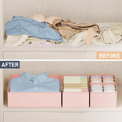 DIMJ Drawer Organizer Clothes Storage - 24 Pack Baby Dresser Organizer for Nursery, Small Fabric Closet Drawer Organizer Bins
