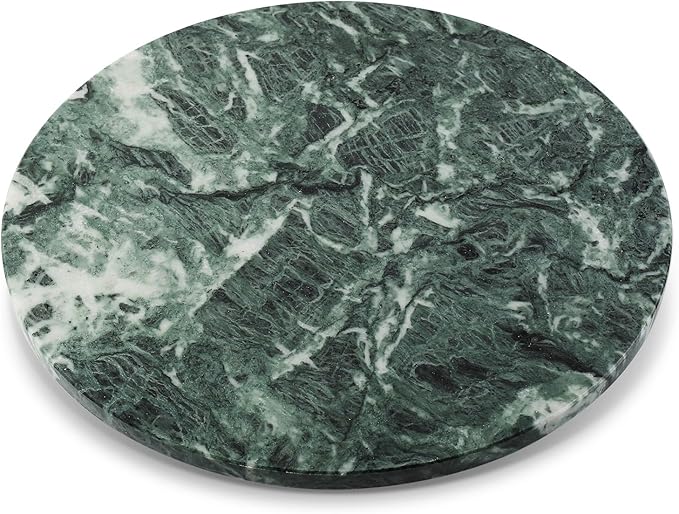 Koville 16'' Green Marble Lazy Susan Marble Turntable for Kitchen Dinning, Lazy Susans Organizer for Cabinet, Serving Rotatio