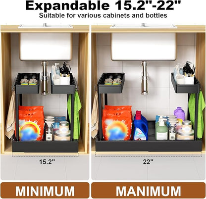 Expandable Under Sink Organizers + Dish Drying Rack