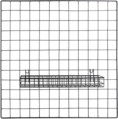 Kaforise Hanging Basket for Wire Wall Grid Panel, Multi-Function Wall Storage and Display Basket, Medium Size, Black Painted