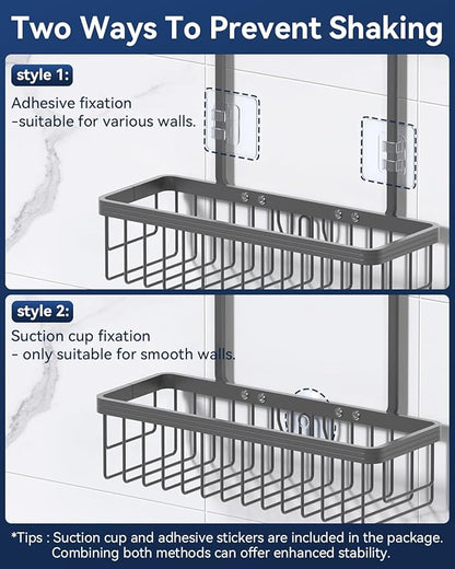 YASONIC Shower Caddy Hanging, Never Rust Shower Organizer Hanging, Aluminum Shower Racks for Inside Shower with Hooks for Raz