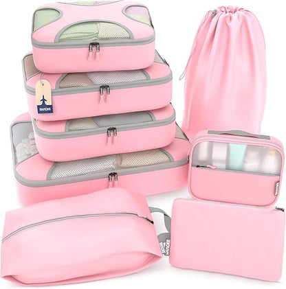 Shacke Packing Cubes for Travel 8 Set - Premium Luggage Organizer Bags - Versatile Travel Organizer for Women and Men - Optim
