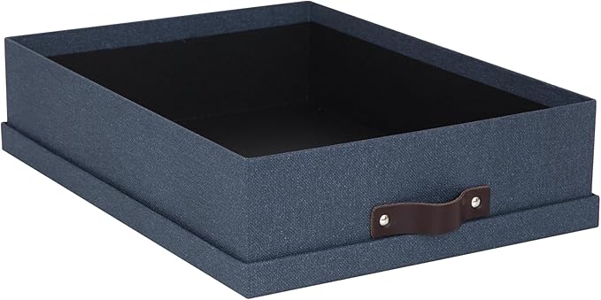 Bigso Oskar Canvas Fiberboard Document Letter Box - File Organizer Box for Important Paperwork - Document Storage with a Lid 