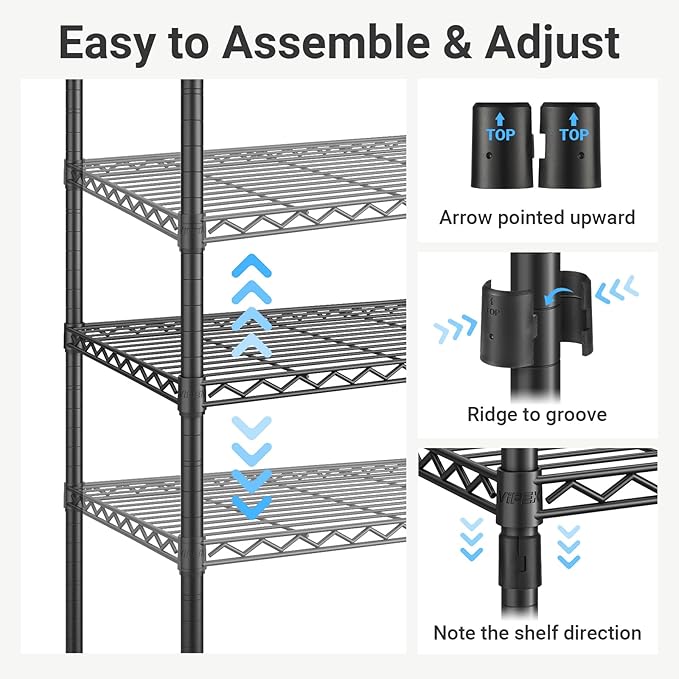 VIPEK R4 Garment Racks Heavy Duty Clothes Rack -620lb Capacity Metal Frame, Rolling Lockable Wheels & 6 Tiers Adjustable Heig