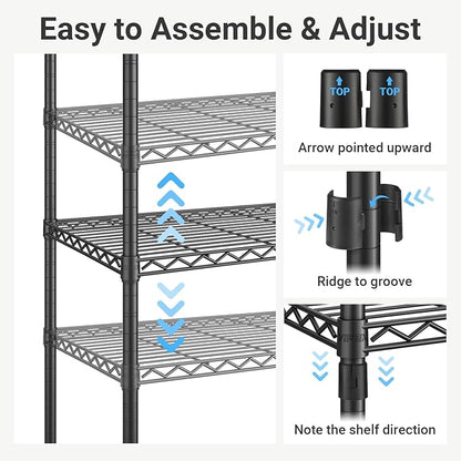 VIPEK R4 Garment Racks Heavy Duty Clothes Rack -620lb Capacity Metal Frame, Rolling Lockable Wheels & 6 Tiers Adjustable Heig