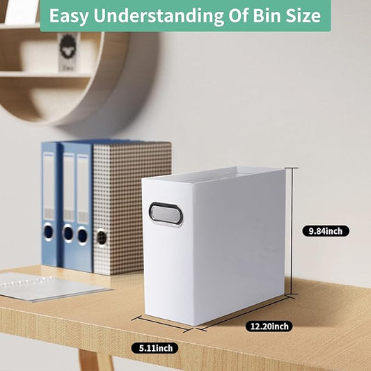 Collapsible File Organizer Box with Handle,12.20x5.11x9.84Inches, Filing Organizer for Home or Office, Small Portable File Bo