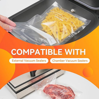 Wevac 6” x 10” 200 Count Food Vacuum Sealer Bags Keeper, PreCut Pint, Ideal for Food Saver, BPA Free, Commercial Grade, Great