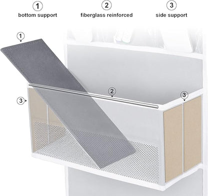 Univivi Door Hanging Organizer Nursery Closet Cabinet Baby Storage with 4 Large Pockets and 3 Small PVC Pockets for Cosmetics