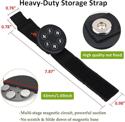 ULIBERMAGNET Strong Magnetic Storage Straps,Heavy Duty Magnetic Garage Storage Tool Organizer,Extension Cord, Cable, Rope,Too