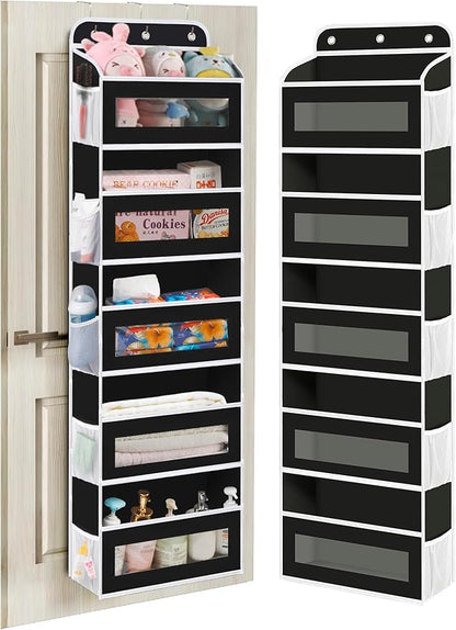 KYEVIS Over The Door Organizer, 5 Shelves Closet Door Hanging Organizer with 10 Mesh Pockets, Nursery Closet Organizers, Baby