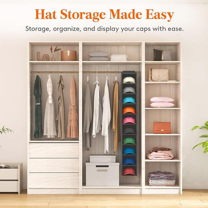 Lifewit Hat Organizer for Baseball Caps, Hat Rack Hanging Storage, Non-Woven Fabric Display Shelf Holds Up to 40 Hats, Cap Ho