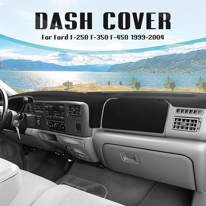 FIILINES Dash Cover for 1999-2004 Ford F-250 F250 F-350 F350 F-450 F450, Dashboard Mat Accessories Dash Cover Sunshade Nonsli