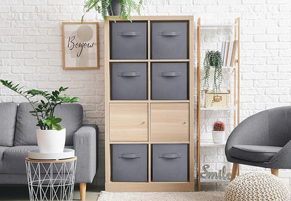 Sorbus Fabric Storage Cubes - 6 Foldable Storage Bins for Organizing Pantry, Cubbies, Toy Box - Clothes Storage & Closet Orga