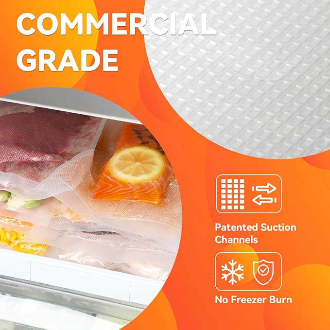 Wevac 6” x 10” 200 Count Food Vacuum Sealer Bags Keeper, PreCut Pint, Ideal for Food Saver, BPA Free, Commercial Grade, Great
