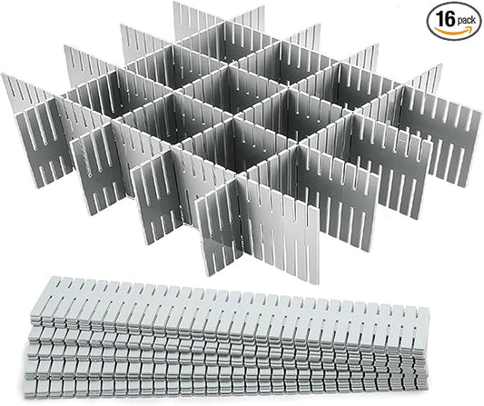 16Pcs Drawer Dividers Organizers Adjustable Drawer Organizer Kitchen Tidying DIY Storage Organizer Separator for Socks Underw