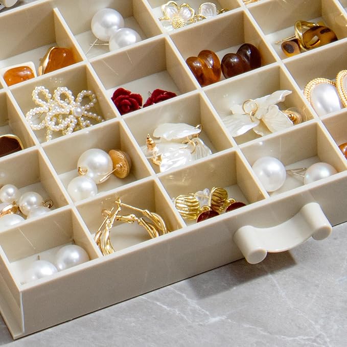 YUFONG Earring Storage Box Organizer, Acrylic Jewelry Storage Box Holder 5 Drawers Transparent Jewelry Display Stand with 120