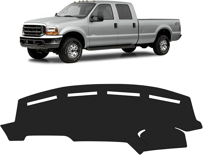 FIILINES Dash Cover for 1999-2004 Ford F-250 F250 F-350 F350 F-450 F450, Dashboard Mat Accessories Dash Cover Sunshade Nonsli