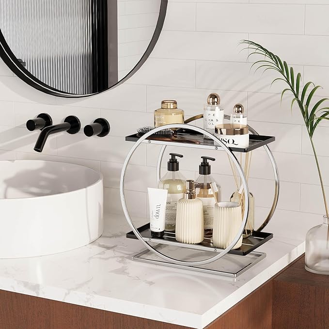 Perfume Organizer for Dresser and 2 Set Magnetic Shelf for Fridge