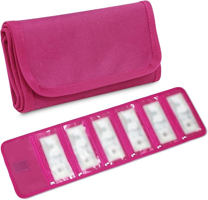 VOCHIC Money Wallet, Money Organizer for Cash with 6 Zippered Pocket Multipack Money Pouch, Cash Bill Organizer, Money Bag Small Travel Money Holder for Budgeting, Receipt and Tips