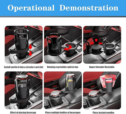 Adjustable Expandable Cup Holder for car Most Cars Trucks SUVs.-Car Cup Holder Expander fit cola Coffee Cups,2 in 1 cupholder