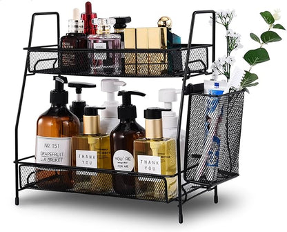 LEMIKKLE 2-Tier Bathroom Countertop Organizer,Skincare, Makeup Countertop Organizers, Kitchen, Bathroom Counter Storage with 