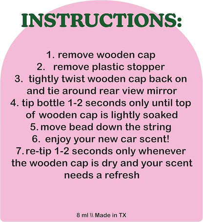 COOLGIRLCANDLES Hawaiian Sunset Car Air Freshener with Hanging Fragrance Oil Diffuser for Essential Oils, Long Lasting Aromat