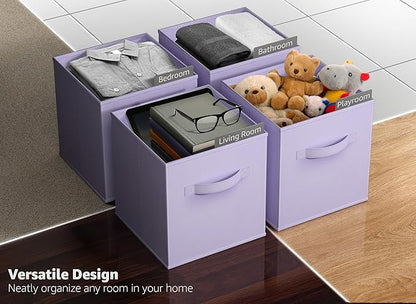 Sorbus Fabric Storage Cubes - 6 Foldable Storage Bins for Organizing Pantry, Cubbies, Toy Box - Clothes Storage & Closet Orga