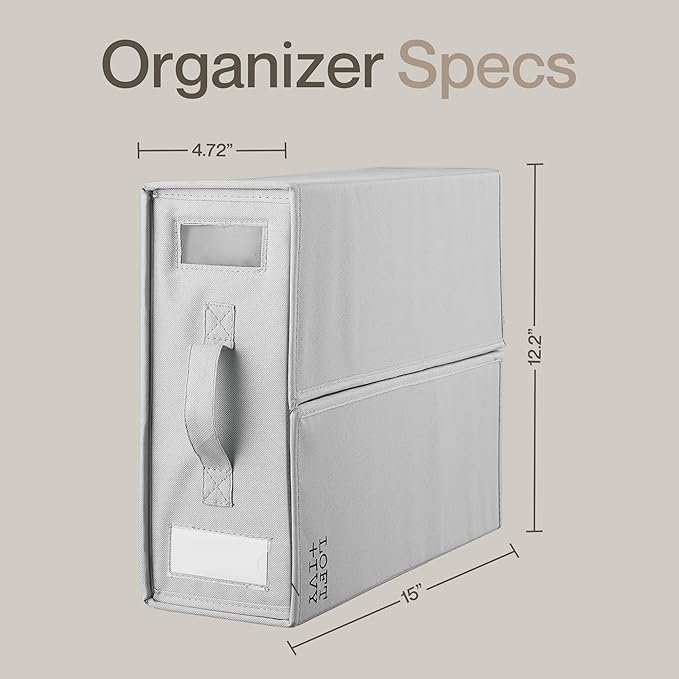 LOFT + IVY Sheet Organizers and Storage – Bed Sheet Holders Box for Linen Closet, Foldable Bedding Storage with Handles, Labe