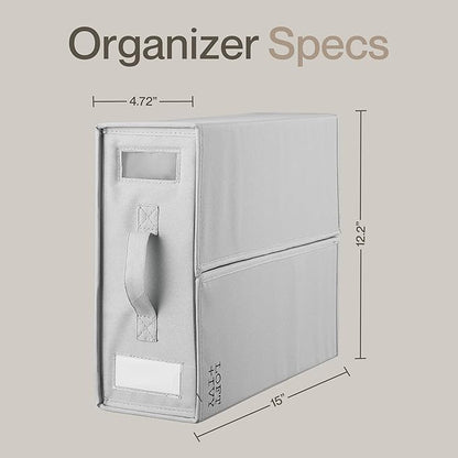LOFT + IVY Sheet Organizers and Storage – Bed Sheet Holders Box for Linen Closet, Foldable Bedding Storage with Handles, Labe