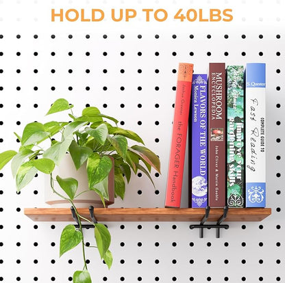 INCLY 4/6 Inch Black Pegboard Hooks, 36 Pack Heavy Duty Double Arm Peg Board Straight Hooks, Peg Board Tool Hangers Fit for 1