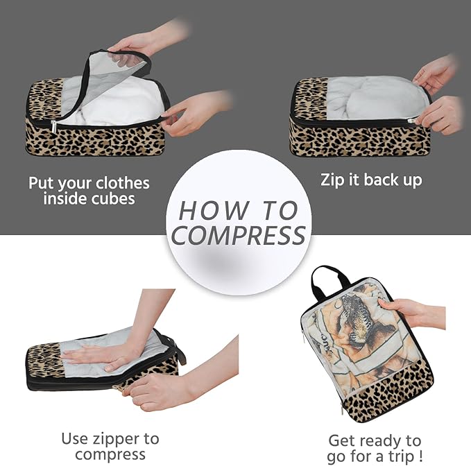 7 Pcs Compression Packing Cubes for Travel, Waterproof Suitcase Luggage Backpack Organizer with Toiletry Bag Travel Essential