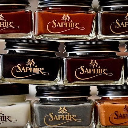 Saphir Medaille d'Or Pommadier Cream 75ml – Natural Cream Leather Shoe Polish, Leather Conditioner for Boots, Handbags