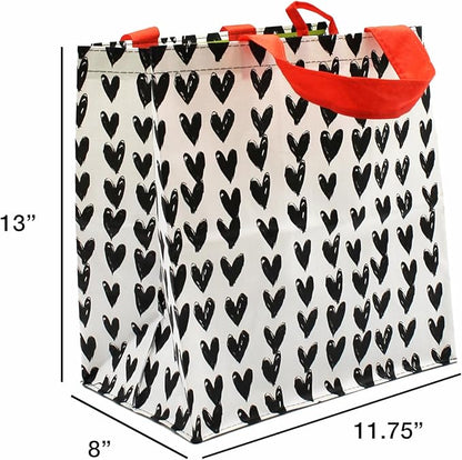 Earthwise Reusable Grocery Shopping Bags Extremely Durable Multi Use Large Stylish Fun Foldable Water-Resistant Totes in Spri