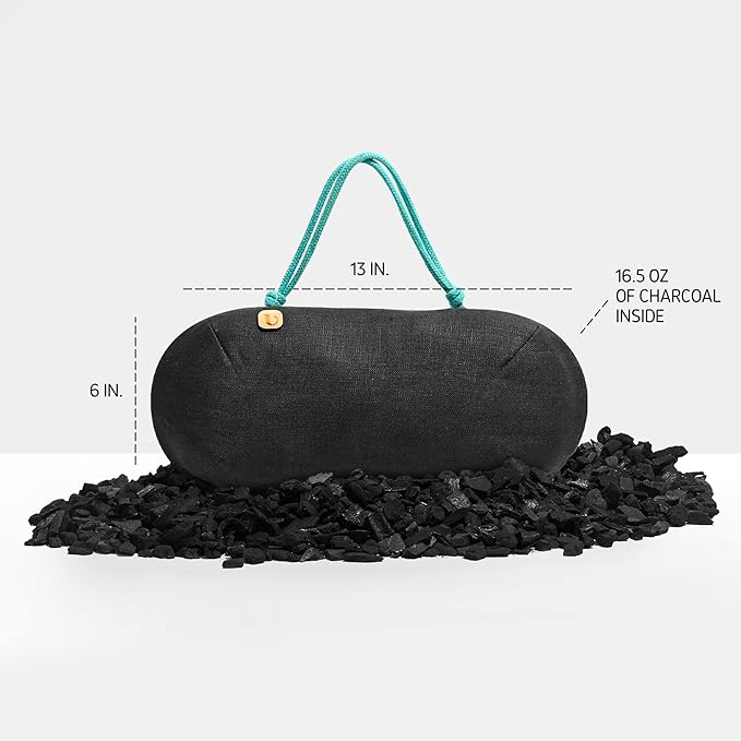 Car Air Freshener - Lasts 365+ Days No Chemicals 100% Activated Bamboo Charcoal Fragrance-Free Deodorizer, Natural Auto Odor 
