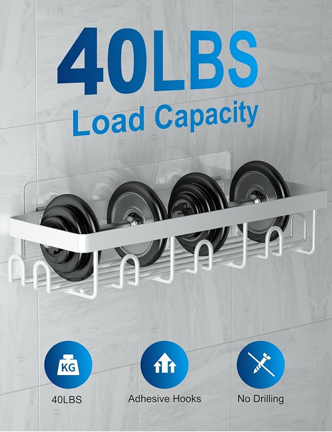 GVY Shower Caddy 5 Pack, Adhesive Shower Organizer Bathroom Shelves,Rustproof Bathroom Organizers and Storage for Home Decor,