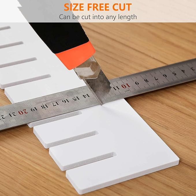8Pcs Drawer Dividers, 12.6" x 2.76", Thick, DIY Organizer Separator, Large Adjustable Dresser Drawer Organizer for Clothes, B