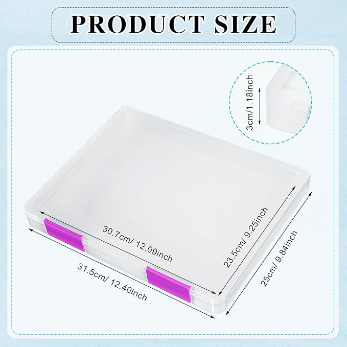 PerKoop 6 Pcs Clear Paper Storage Box A4 Plastic File Box Document Paper Organizer Storage Board Game Project Cases Container