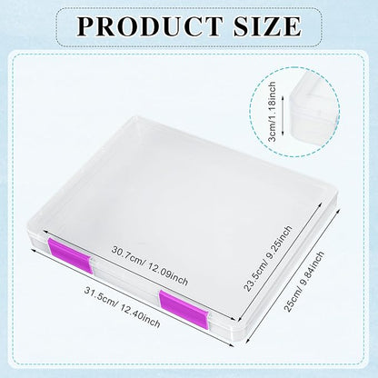 PerKoop 6 Pcs Clear Paper Storage Box A4 Plastic File Box Document Paper Organizer Storage Board Game Project Cases Container