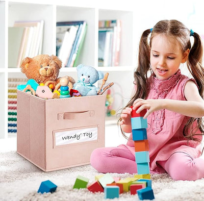 artsdi 13x13x13 storage cube bins(Set of 8) Fabric storage cubes with 8 Labels Window Cards & a Pen, storage cubes 13x13, Col