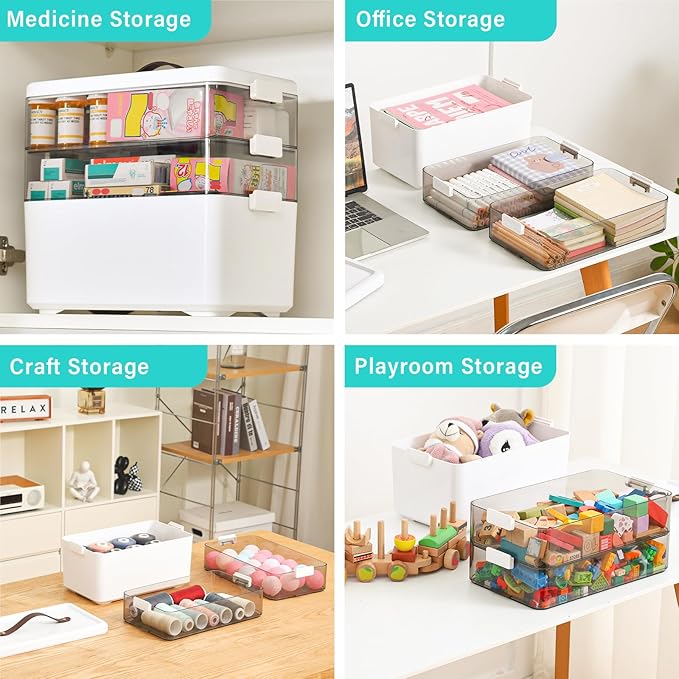 Homaigie Extra Tall 3-Tier Medicine Cabinet Organizer for Upright Medicine Bottles Organizer, Portable Medicine Storage Box w