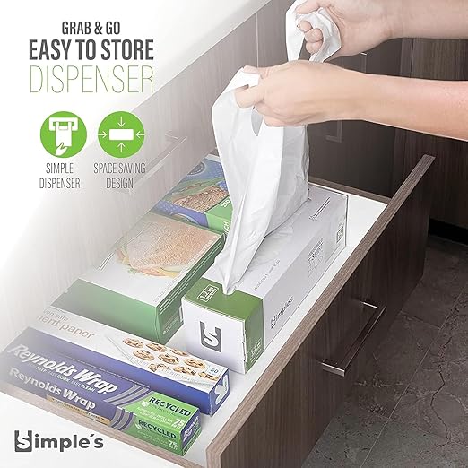 Simple's Plastic Shopping Bags In Bulk (12 Pack With 80 Bags Each) Heavy Duty Grocery bags with Handles For Business, T Shirt Bags, Bag Dispenser Roll - Measures 12"x7"x22", 1.2 Mil Thickness