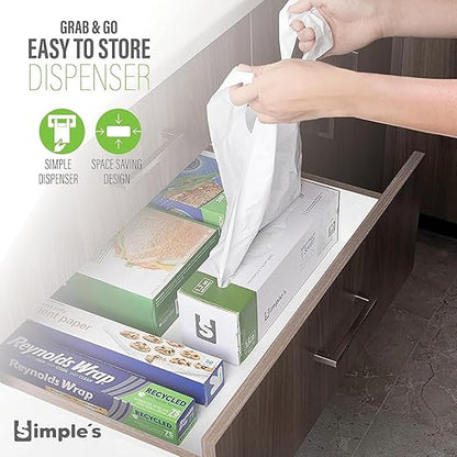 Simple's Plastic Shopping Bags In Bulk (12 Pack With 80 Bags Each) Heavy Duty Grocery bags with Handles For Business, T Shirt Bags, Bag Dispenser Roll - Measures 12"x7"x22", 1.2 Mil Thickness